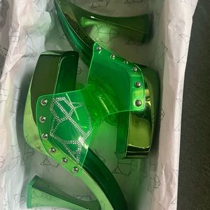 Selling brand new naked wolfe Sunday Green mule platforms